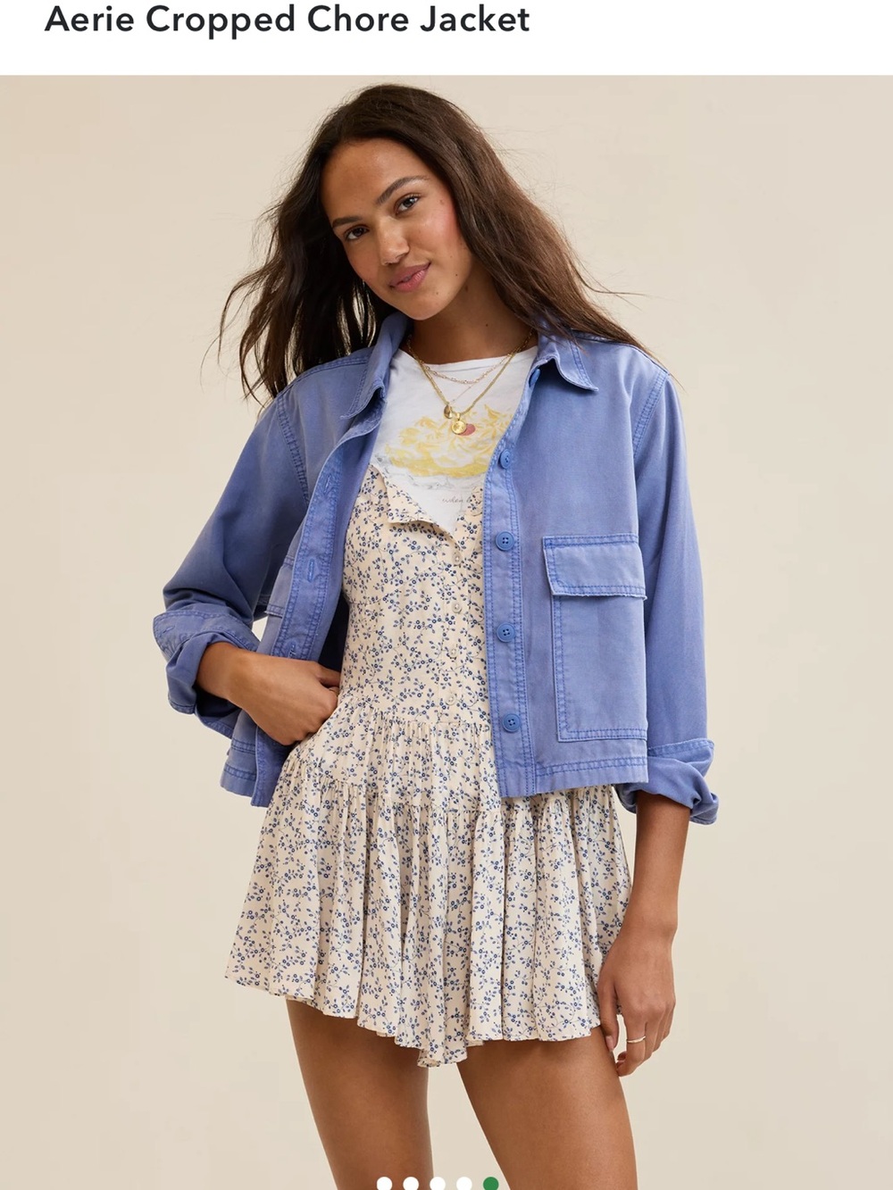 aerie Lavender Utility Jacket with Front Pockets